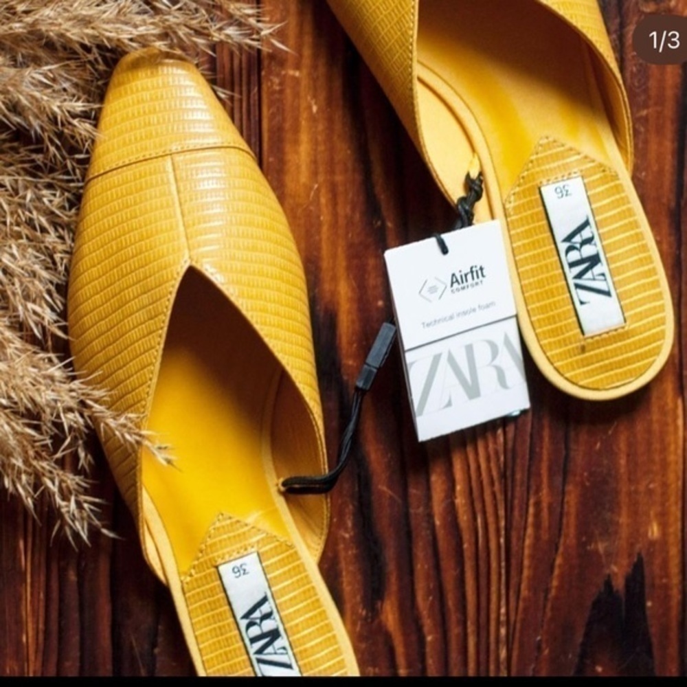 ZARA ANIMAL PRINT FLAT MULES - Picture 4 of 15
